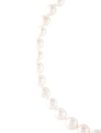 Necklace 14K Pearl & Diamond Graduated Bead Necklace