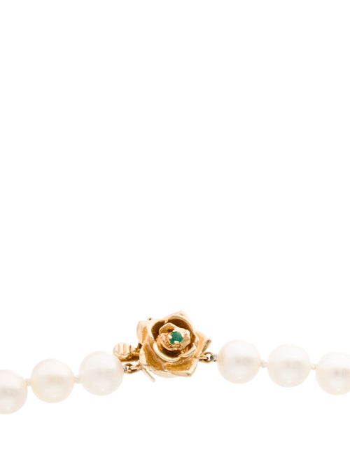 Necklace 14K Pearl & Dyed Chalcedony Accented Bead Strand Necklace