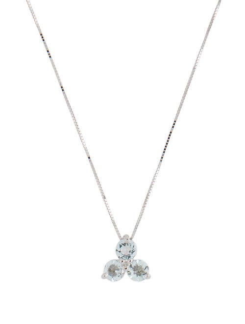 Necklace 14K Aquamarine & Diamond Pendant Necklace
