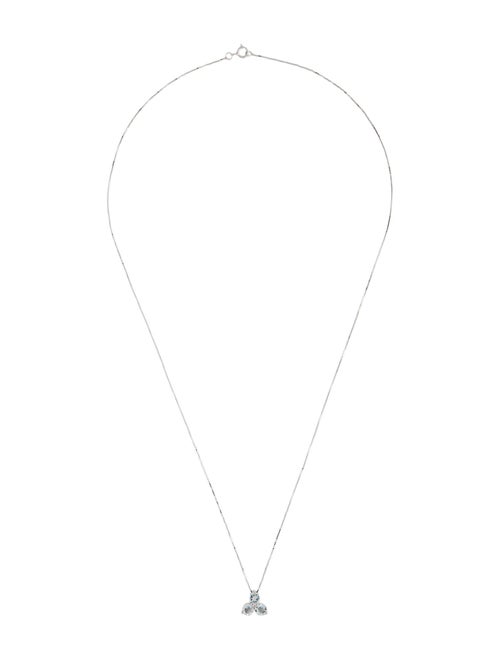 Necklace 14K Aquamarine & Diamond Pendant Necklace