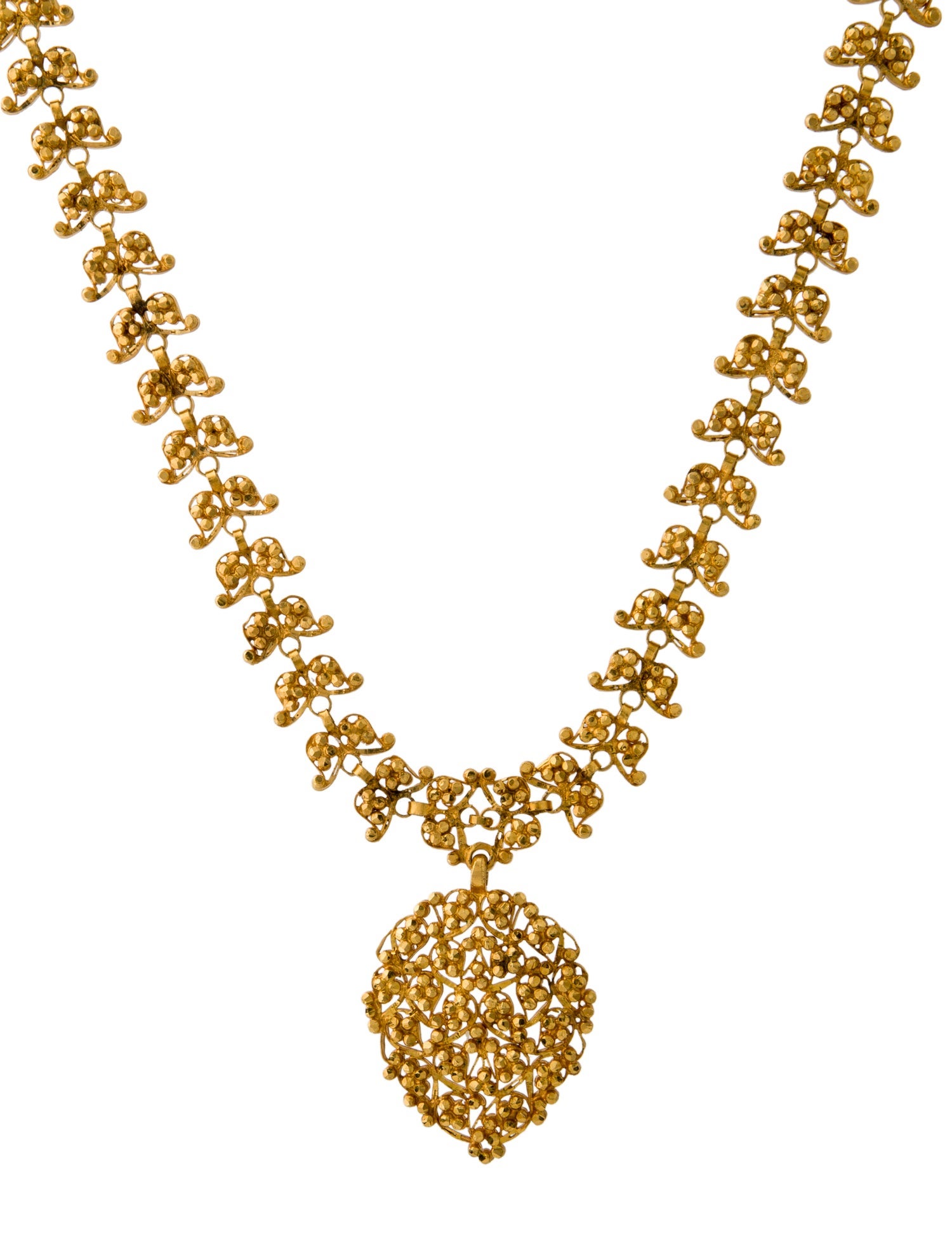 Necklace 22K Filigree Pendant