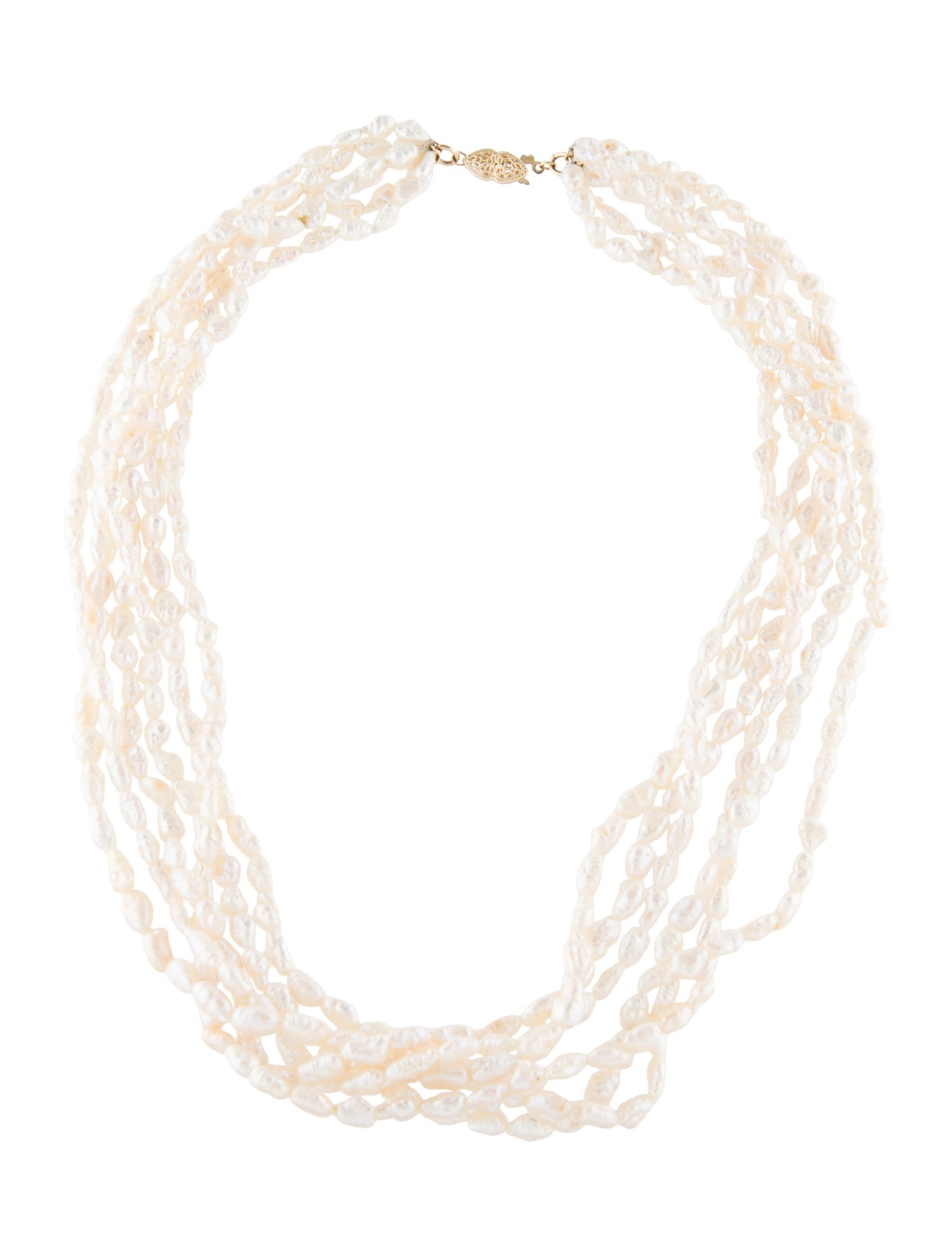 Necklace 14K Pearl Multi-Strand Necklace