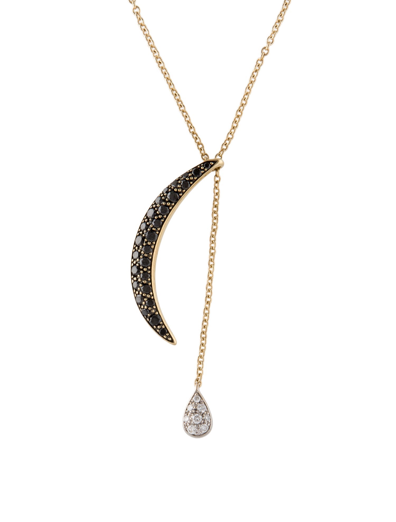 Necklace 14K Diamond Crescent Moon Pendant