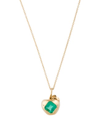 Necklace Emerald Apple Pendant Necklace