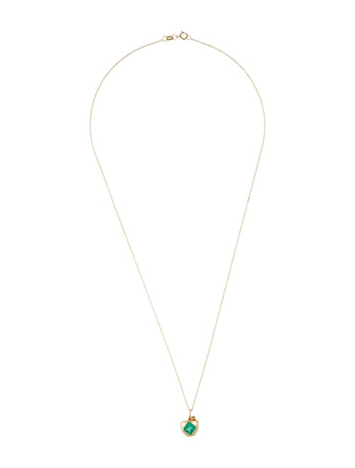 Necklace Emerald Apple Pendant Necklace