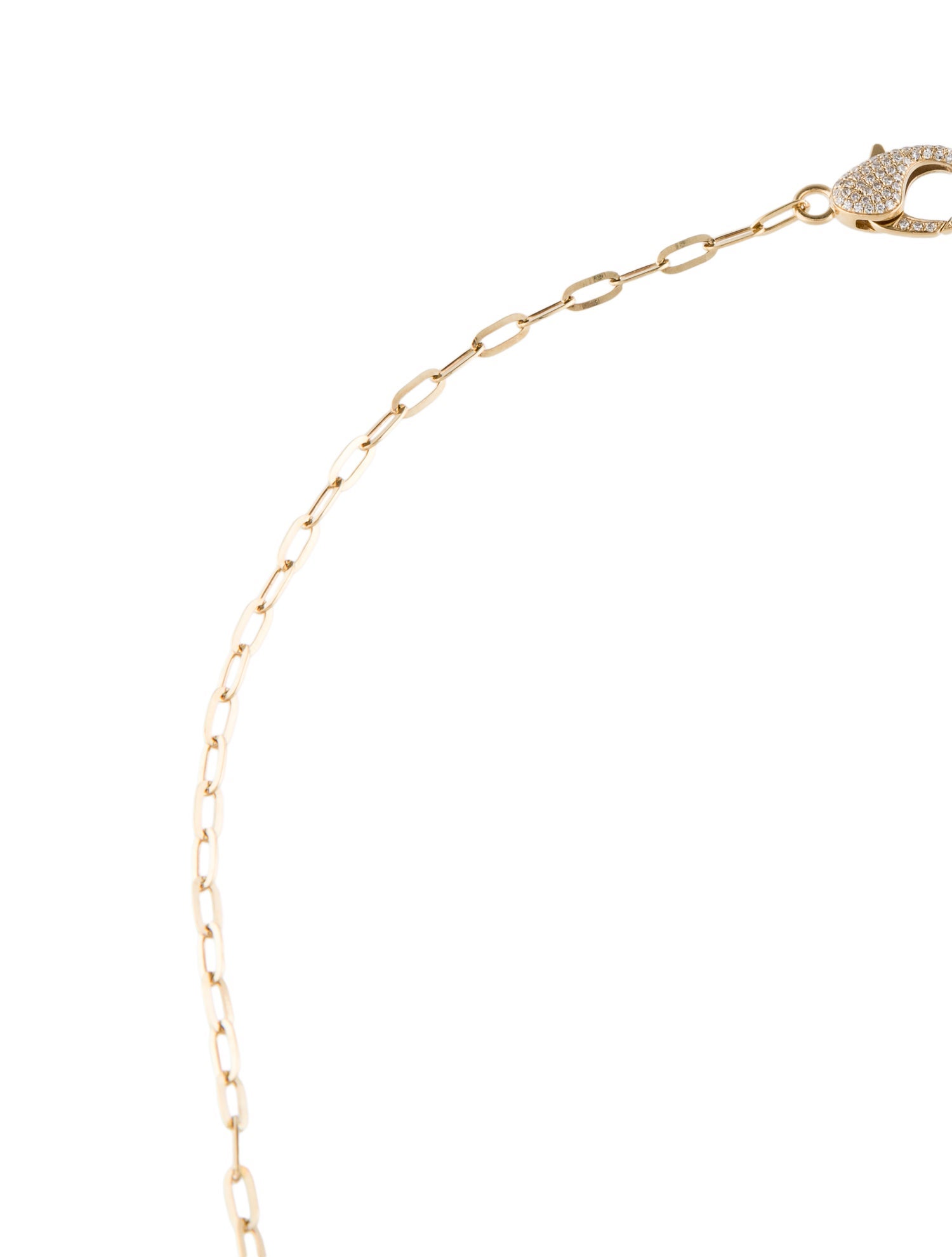 Necklace 14K Diamond Clasp Paperclip Chain