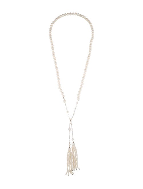 Necklace 14K Pearl Tassel Lariat Necklace