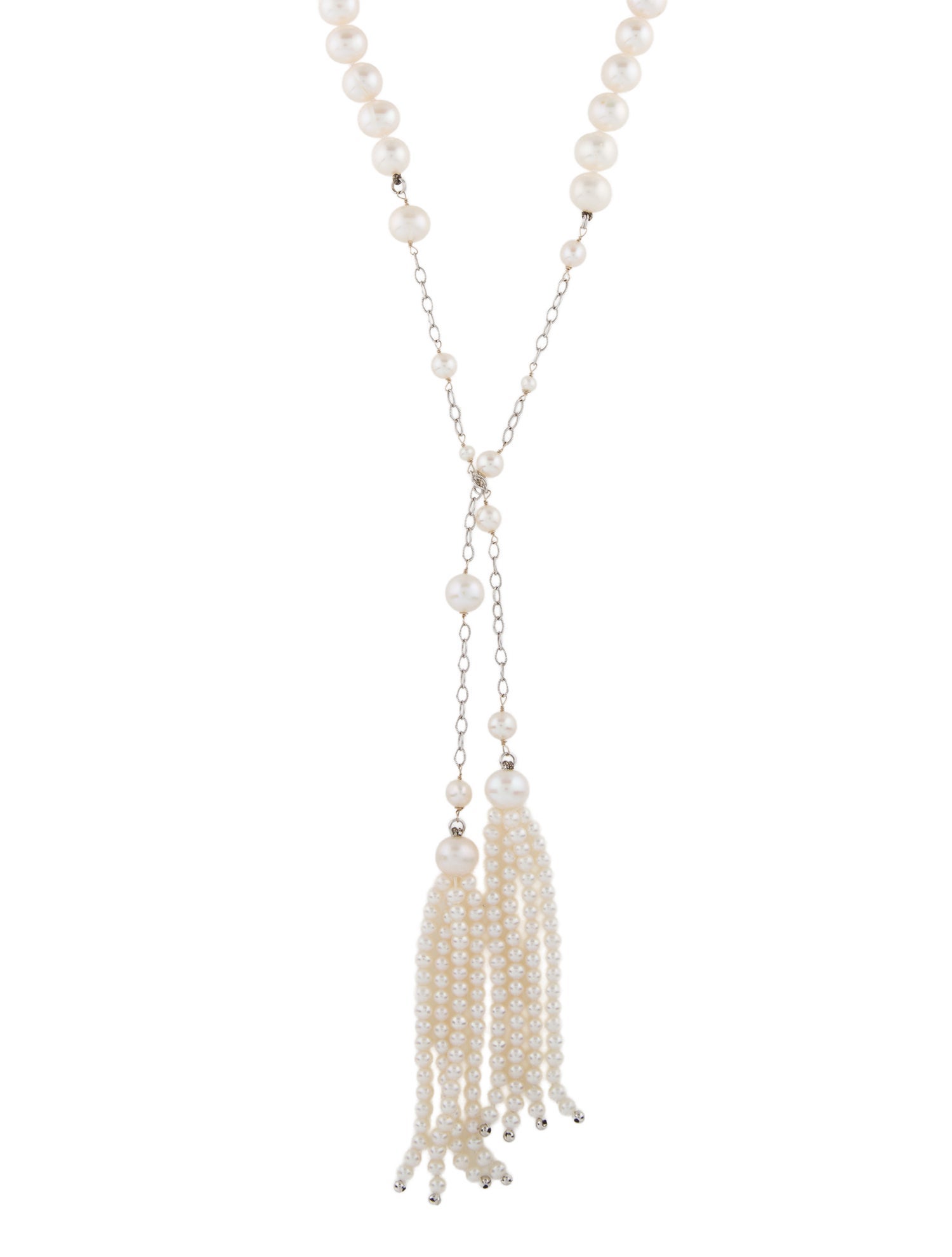Necklace 14K Pearl Tassel Lariat