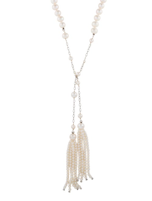 Necklace 14K Pearl Tassel Lariat Necklace