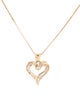 Necklace 14K Diamond Open Heart Pendant Necklace
