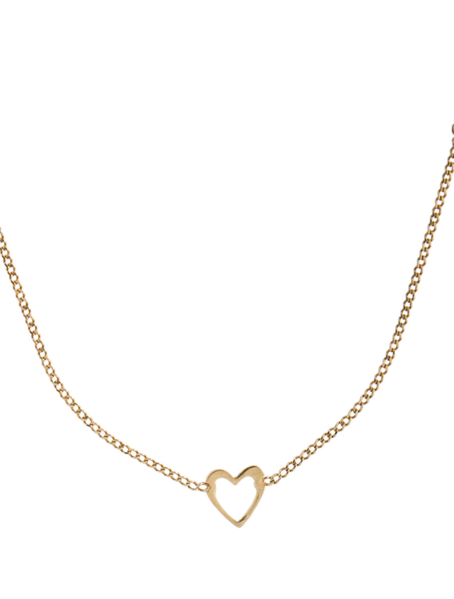 Necklace 14K Heart Station Necklace
