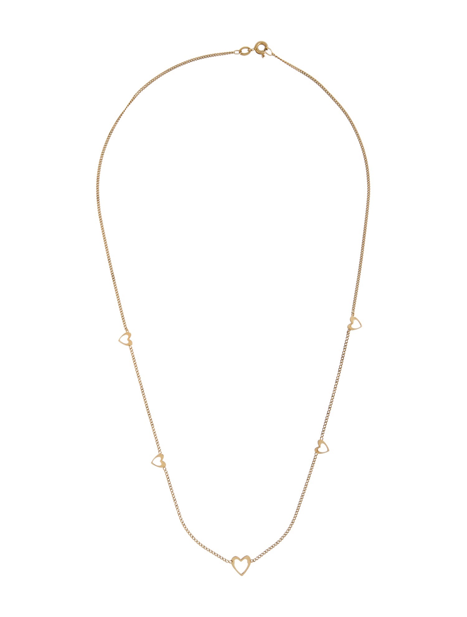 Necklace 14K Heart Station Necklace