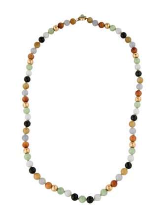 Necklace 14K Nephirite & Jadeite Bead Necklace