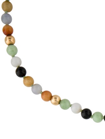 Necklace 14K Nephirite & Jadeite Bead Necklace