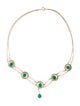 Necklace 14K Pearl & Dyed Chalcedony Collar Necklace