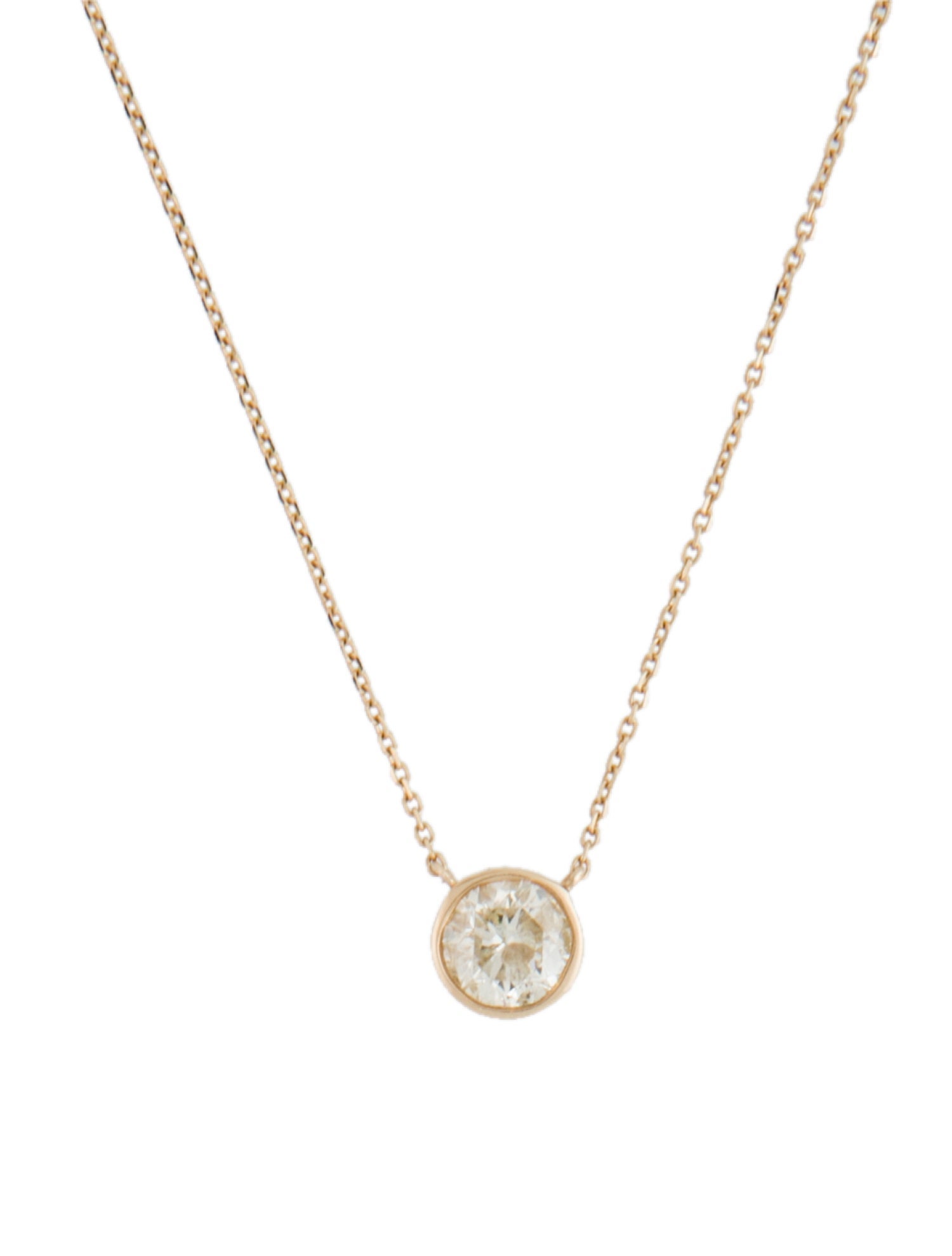 Necklace 14K Diamond Bezel Set Pendant