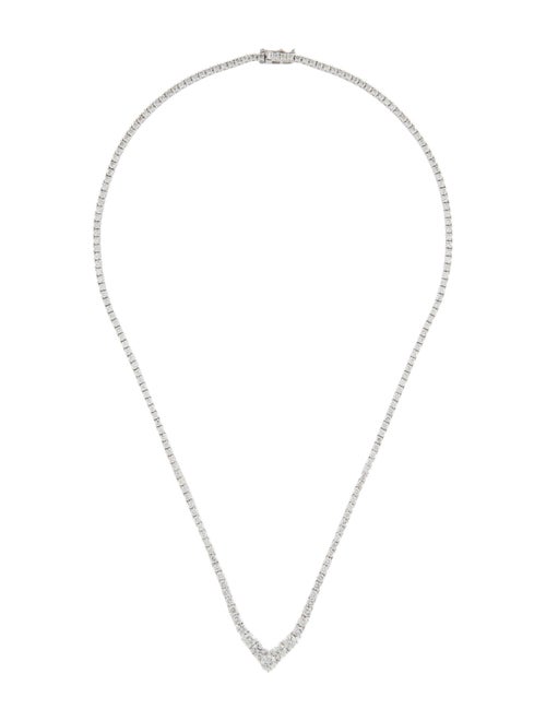 Necklace 14K 6.00ctw Graduated Diamond V Tennis Necklace