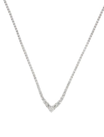 Necklace 14K 6.00ctw Graduated Diamond V Tennis Necklace