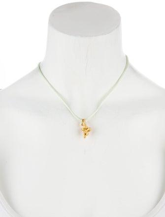Necklace 18K Pearl & Peridot Angel Pendant Necklace