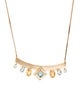 Necklace 10K Diamond, Topaz, Aquamarine, & Citrine Collar Necklace
