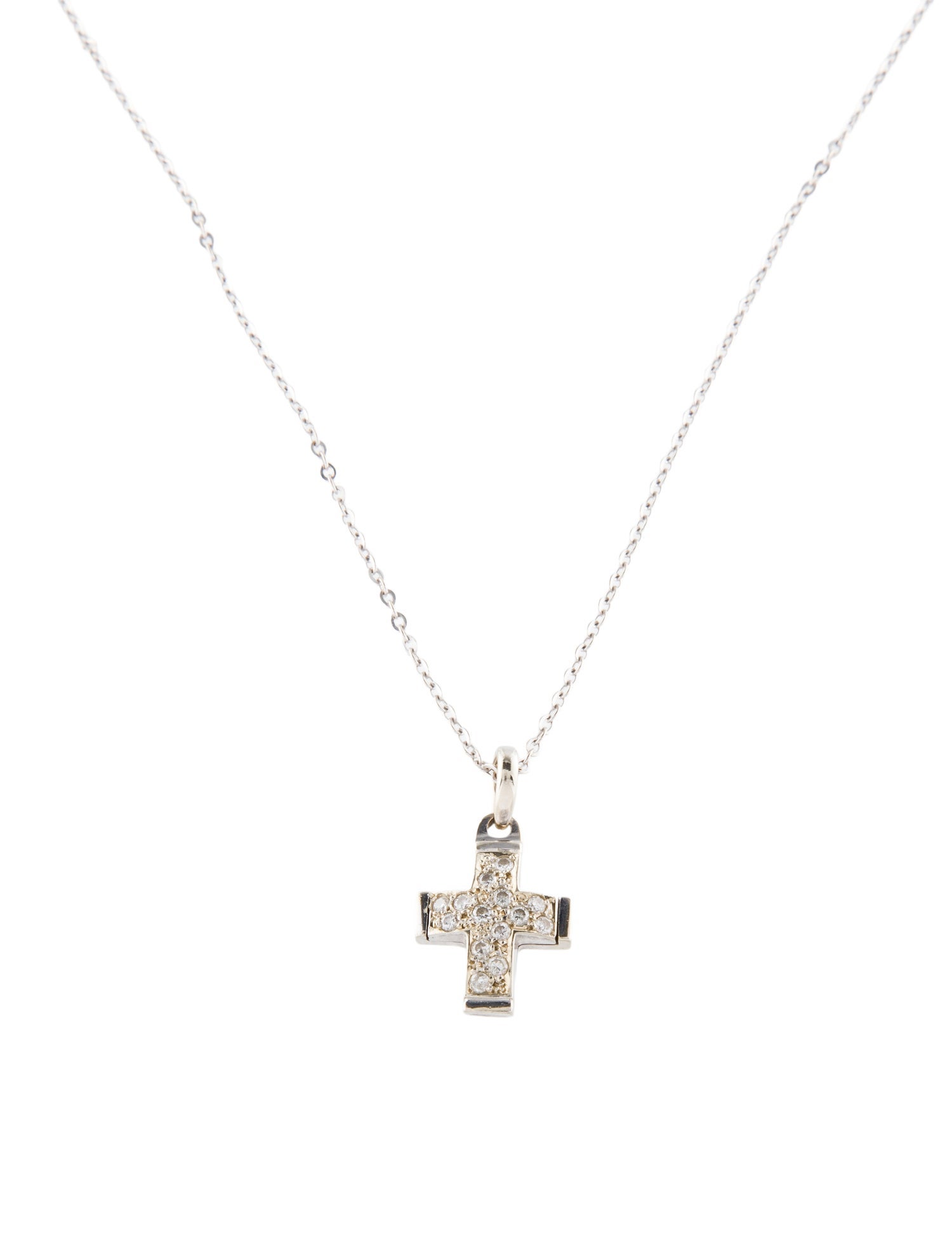 Necklace 14K Diamond Cross Pendant Necklace