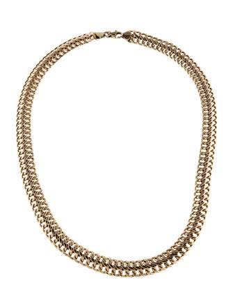 Necklace 14K Double Curb Fancy Link Necklace