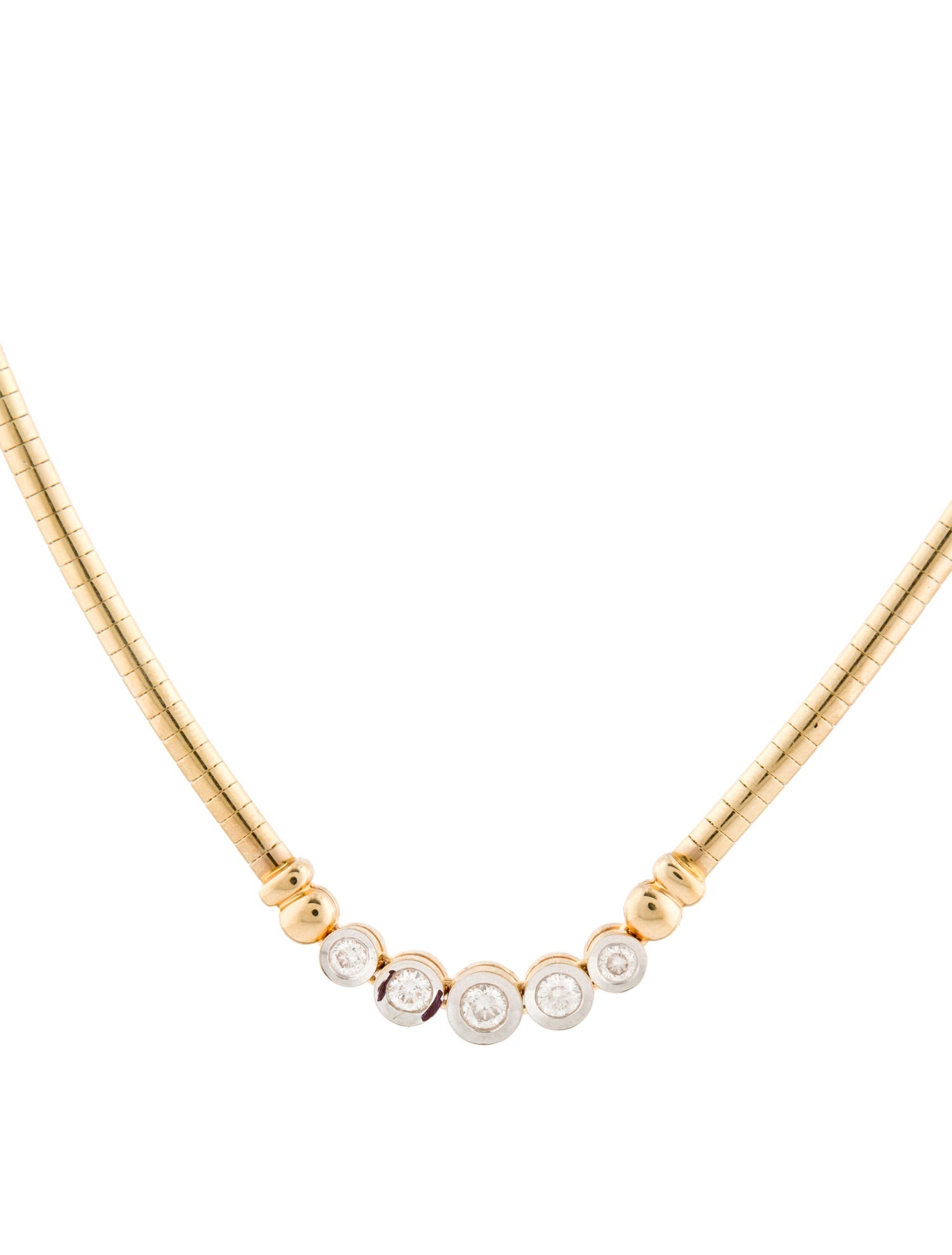 Necklace 14K Diamond Omega Chain Collar