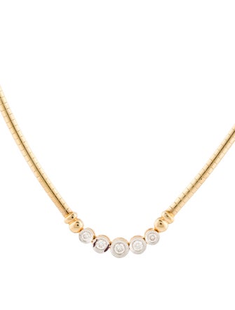 Necklace 14K Diamond Omega Chain Collar Necklace