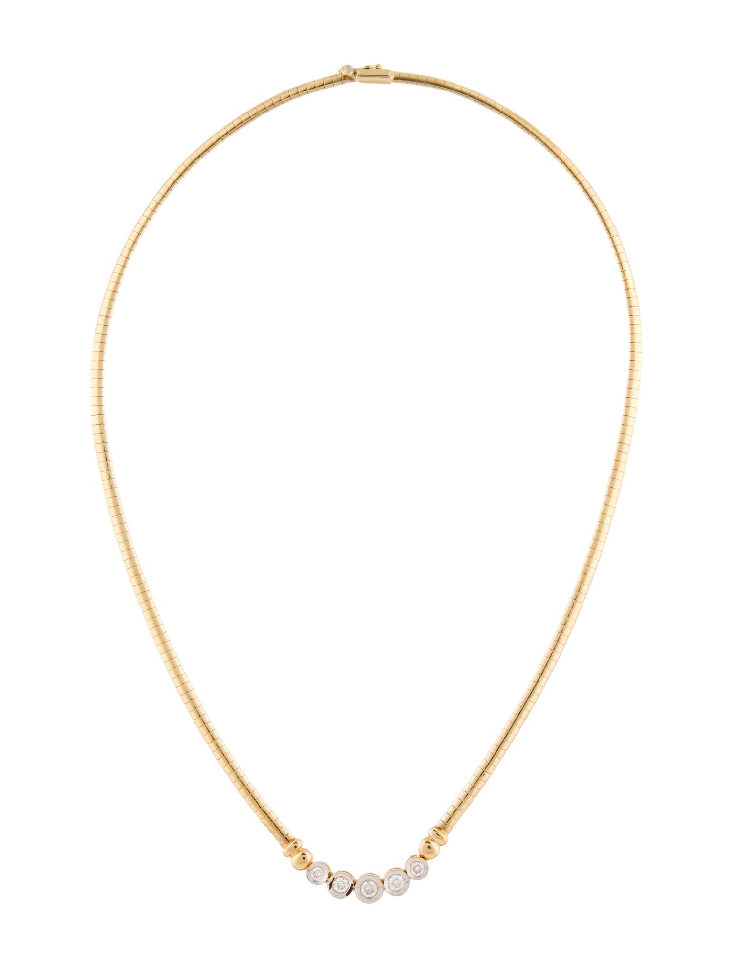 Necklace 14K Diamond Omega Chain Collar Necklace