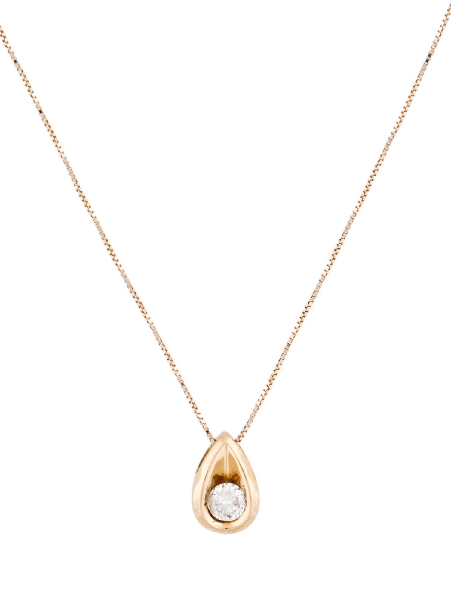 Necklace 14K Diamond Solitaire Pendant Necklace