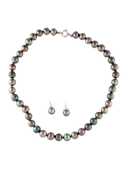 Necklace Cultured Pearl Bead Necklace & Earrings Set
