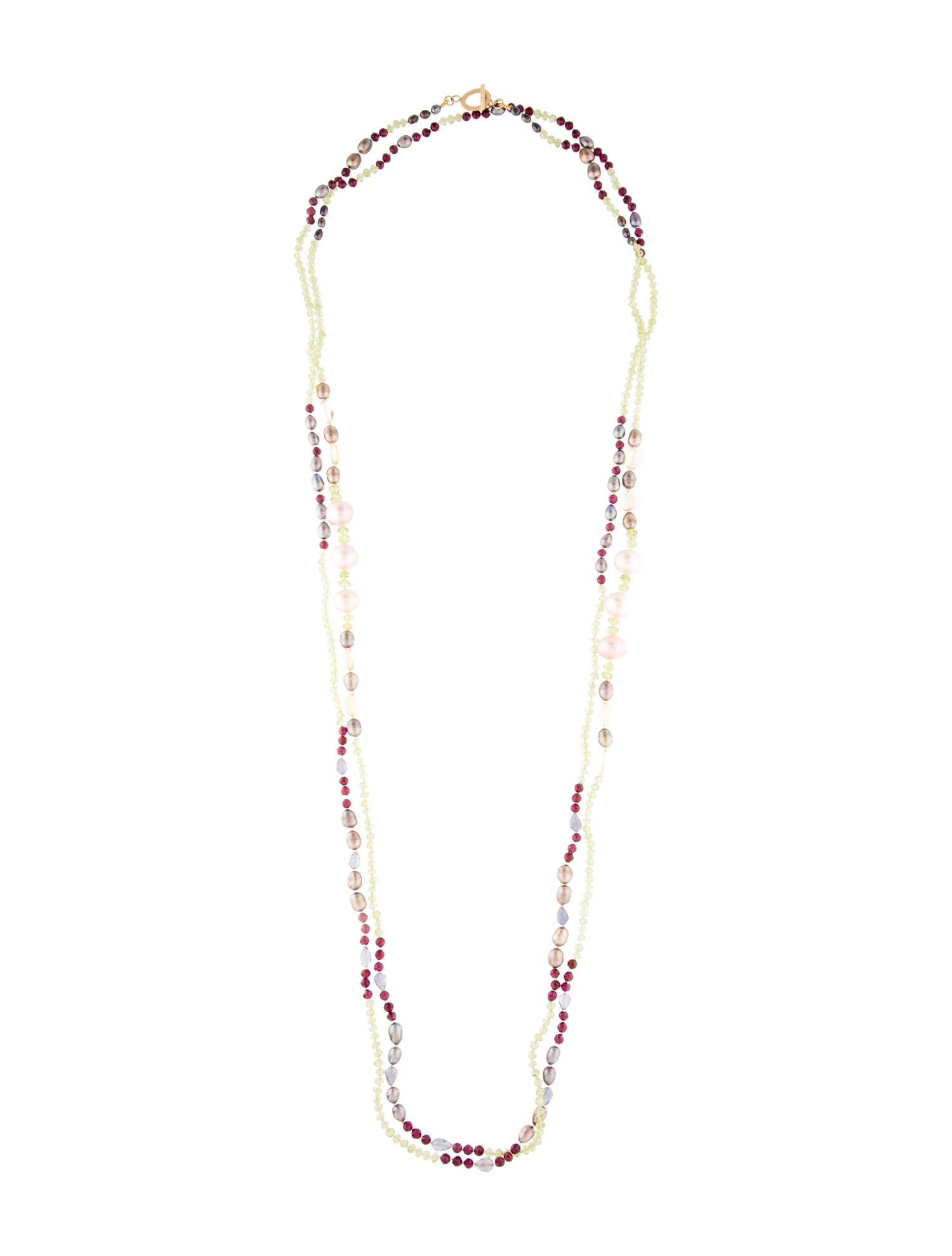 Necklace 14K Pearl & Multistone Bead Strand