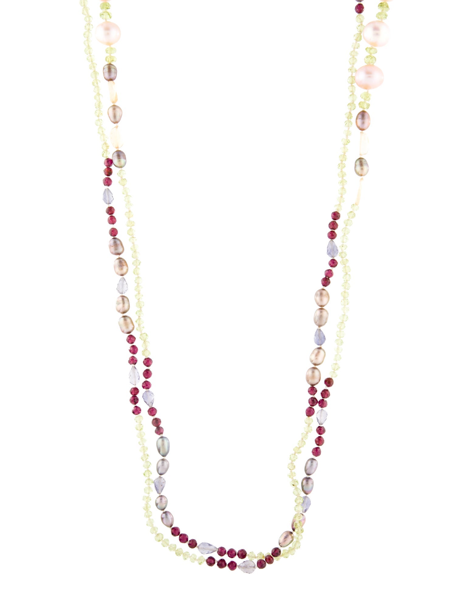 Necklace 14K Pearl & Multistone Bead Strand