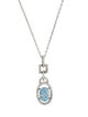 Necklace 18K Aquamarine & Diamond Pendant on 14K Chain