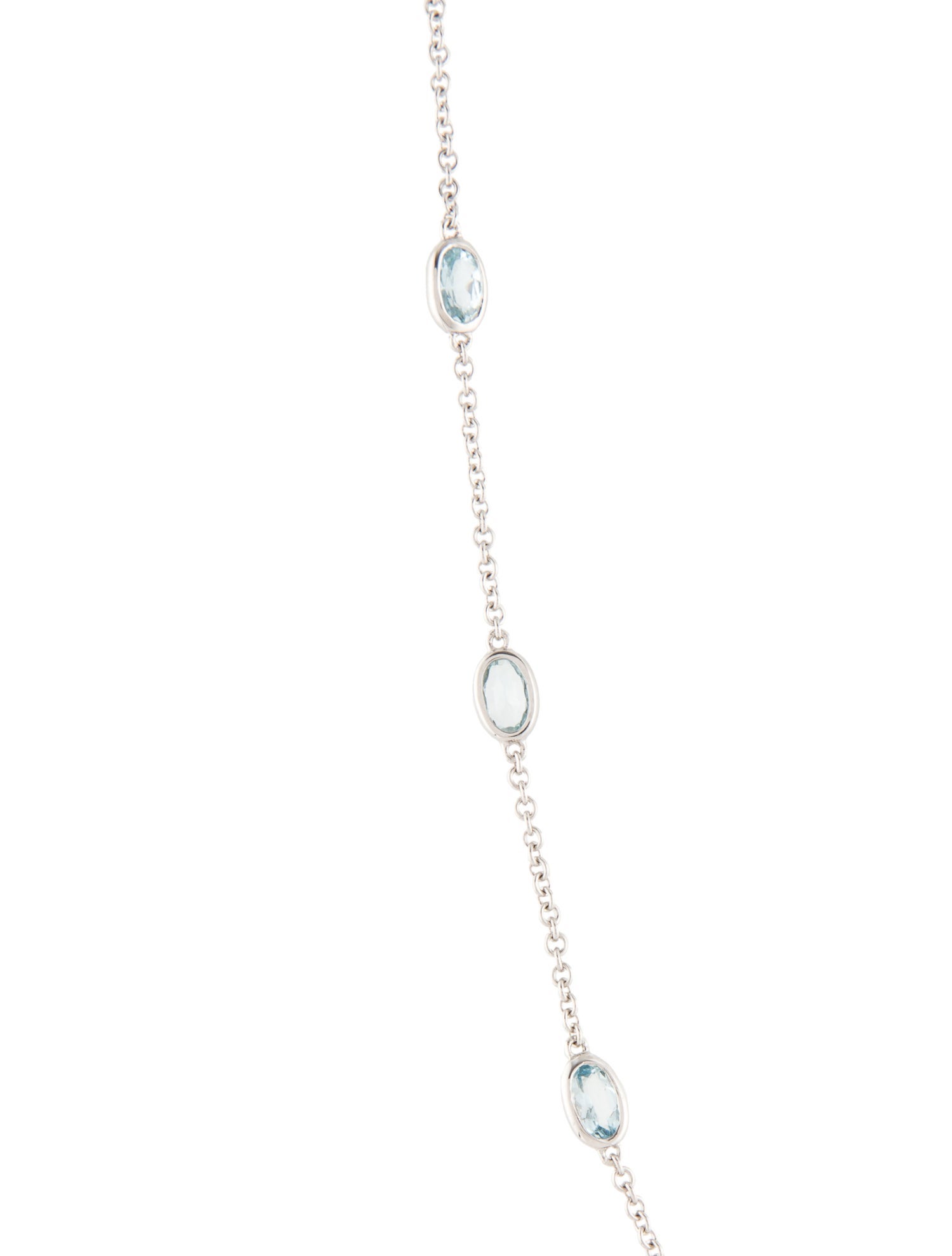Necklace 14K Aquamarine and Topaz Station