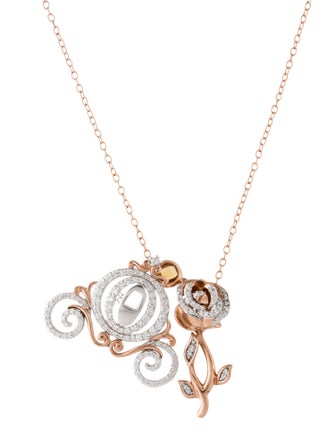 Necklace Enchanted Disney 10K Diamond & Citrine Pendant Necklace