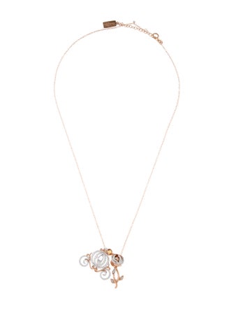 Necklace Enchanted Disney 10K Diamond & Citrine Pendant Necklace