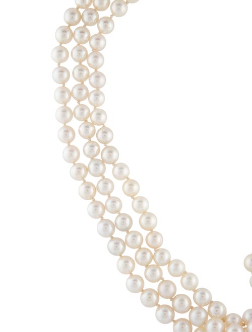 Necklace 14K Pearl & Diamond Multistrand Necklace