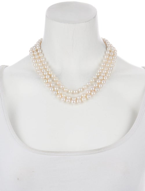 Necklace 14K Pearl & Diamond Multistrand Necklace