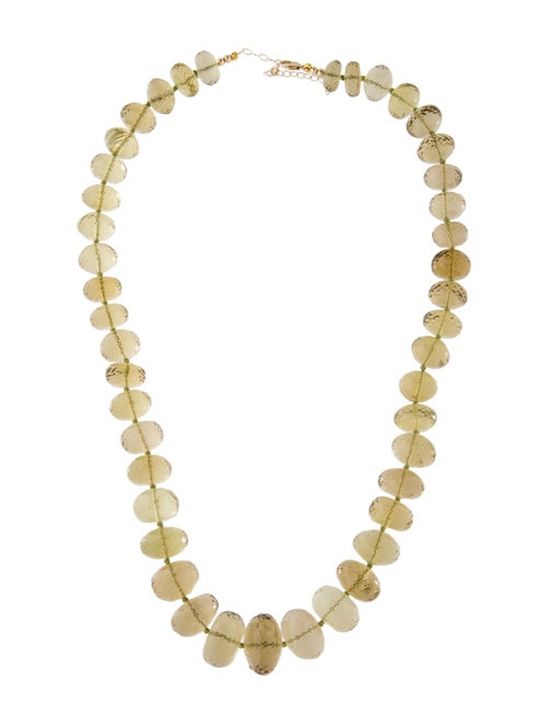 Necklace 14K Citrine Rondelle Graduated Beaded Necklace