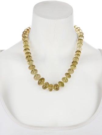 Necklace 14K Citrine Rondelle Graduated Beaded Necklace
