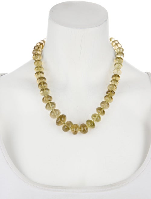 Necklace 14K Citrine Rondelle Graduated Beaded Necklace
