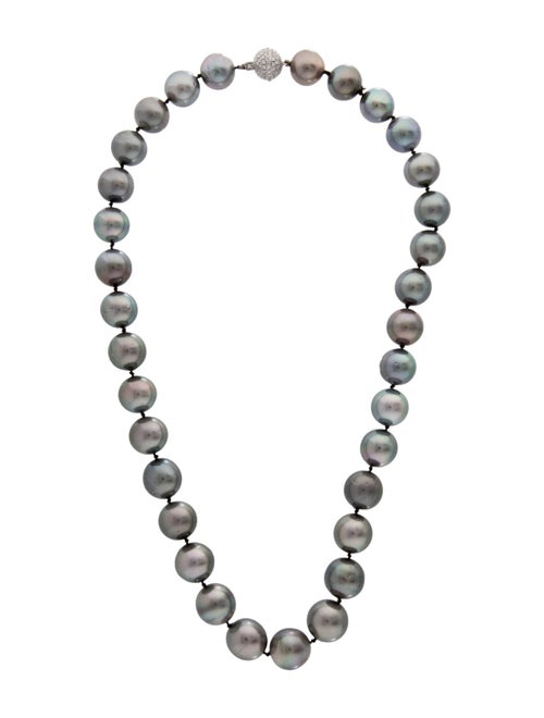 Necklace 18K Pearl & Diamond Strand Necklace