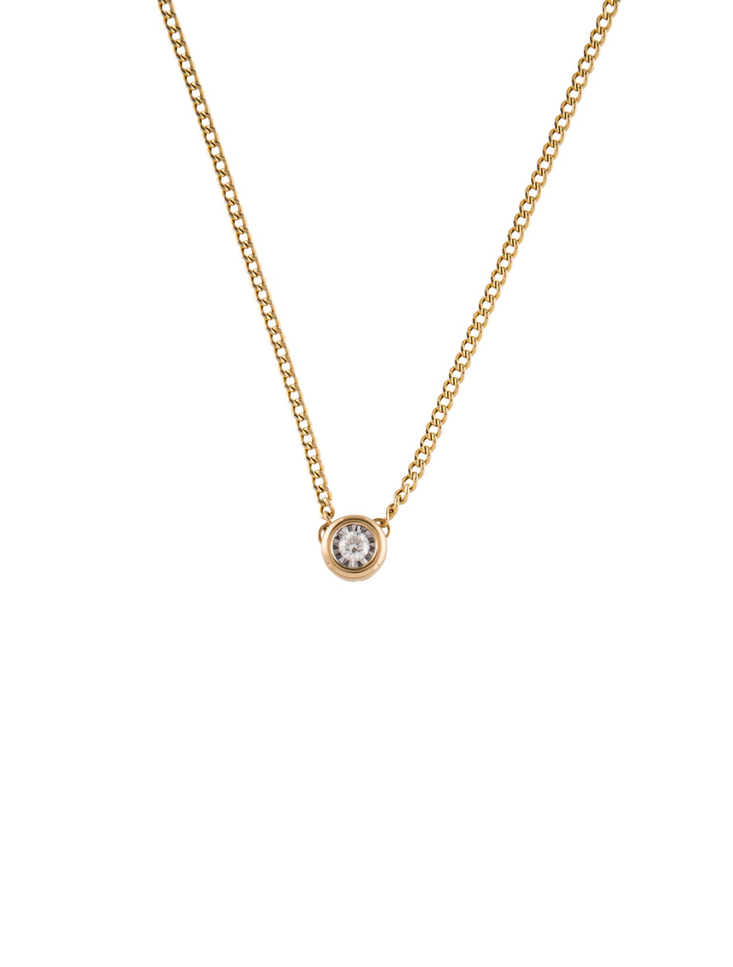 Necklace 14K Diamond Solitaire Pendant Necklace