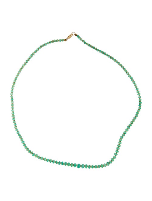 Necklace 14K Emerald Bead Strand Necklace