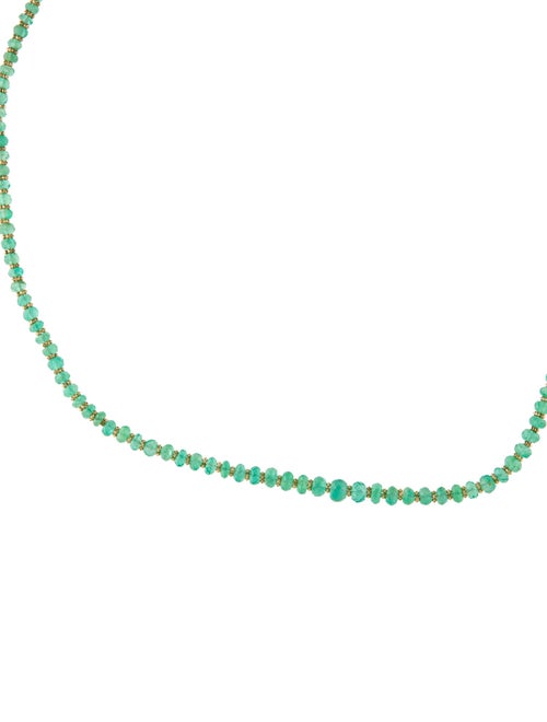Necklace 14K Emerald Bead Strand Necklace