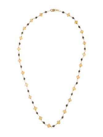 Necklace 14K Opal & Diamond Bead Strand Necklace