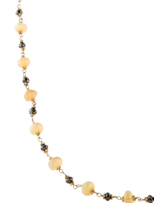 Necklace 14K Opal & Diamond Bead Strand Necklace