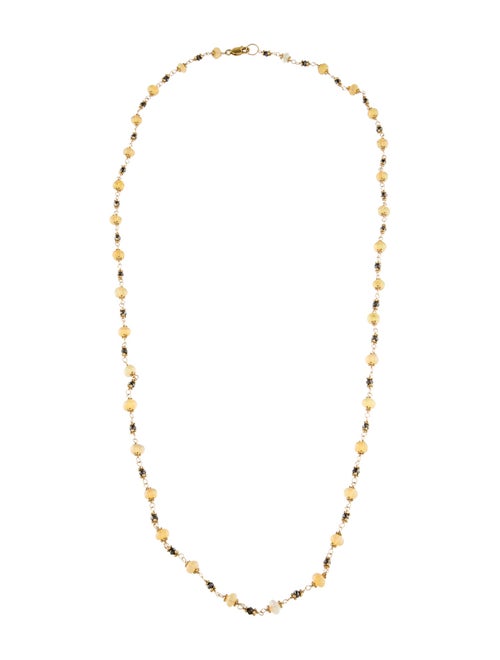 Necklace 14K Diamond & Opal Bead Strand Necklace