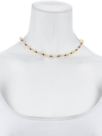 Necklace 14K Diamond & Opal Bead Strand Necklace